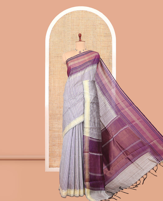 Grey Dupion Saree