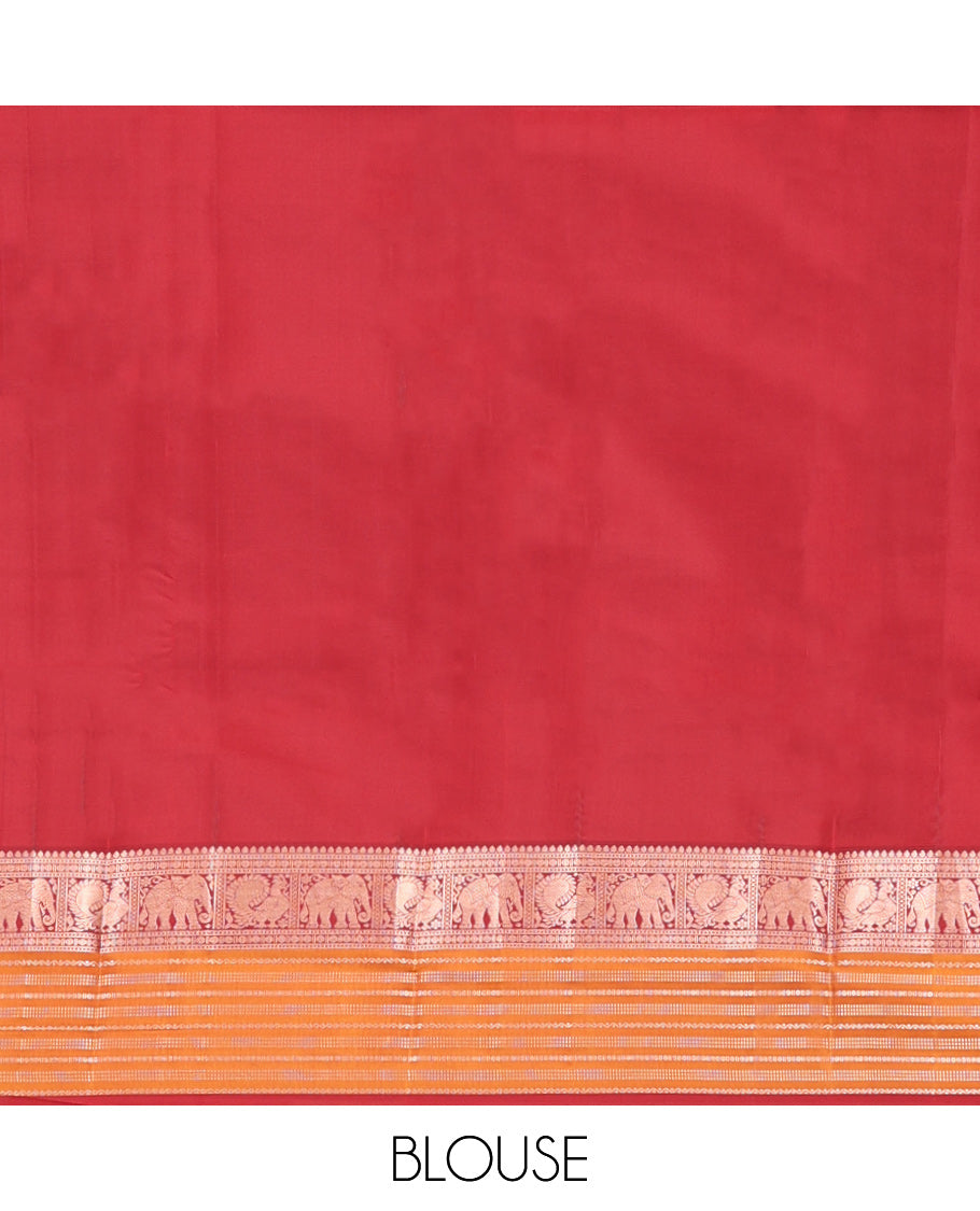 Cream-Maroon-Mustard Vasundhara Lite Silk Mix Saree