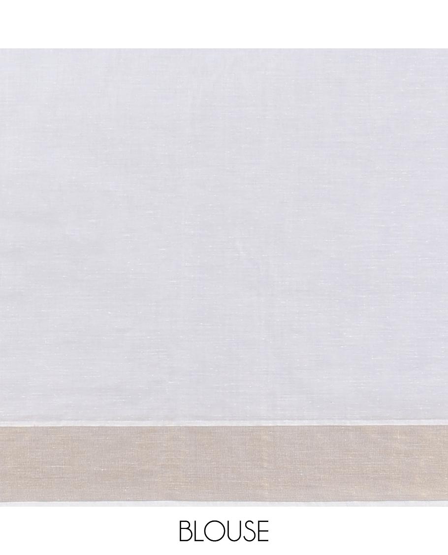 Sandal striped jute cotton saree, self-border & striped pallu