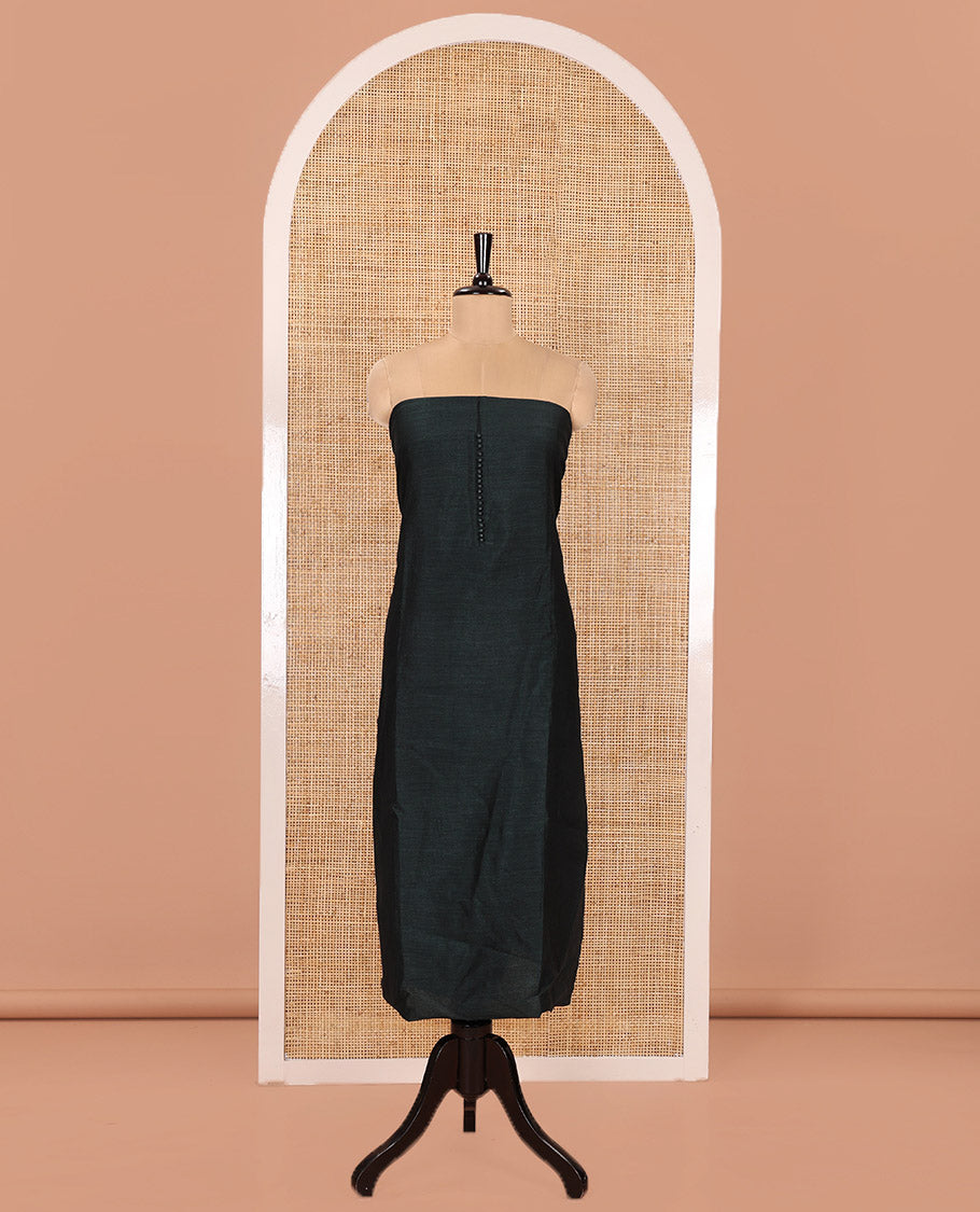 Green Material Churidar Set, Subtly Decked Up with Plain Vichitra Silk Top, Comes with a Plain Santoon Bottom, and Is Paired with a Crushed Chiffon Dupatta of Floral Print and Mirror Work