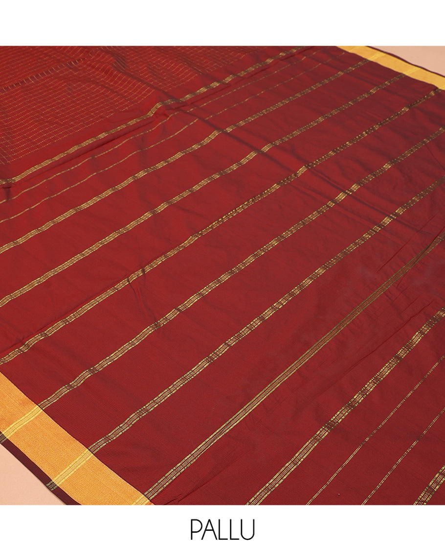 Maroon Ten-Yard Art Silk Saree