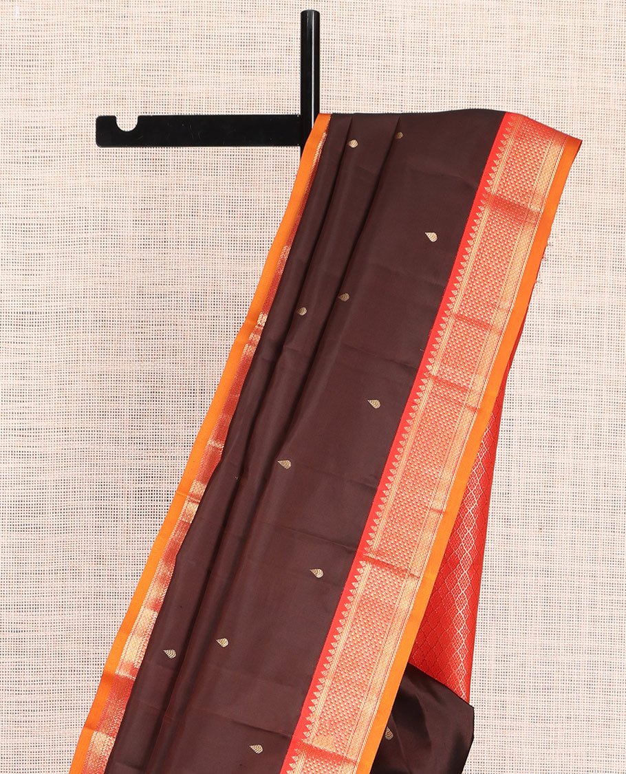 Brown Kanchipuram Silk Saree