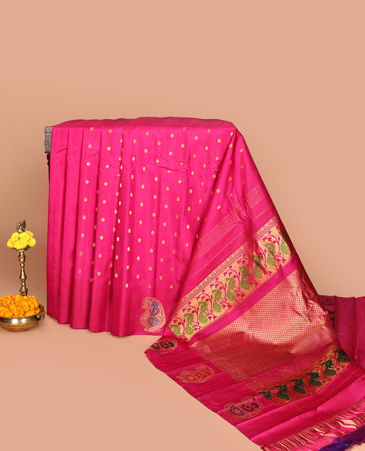 Pink Gadwal Silk Saree