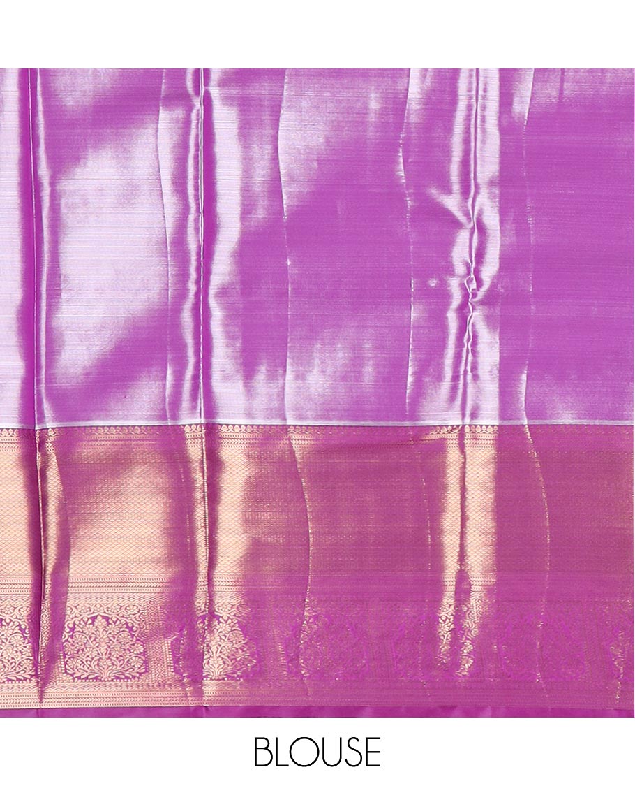 Cream zari floral jacquard budget silk saree, contrast traditional zari border, and ogee patterned pallu
