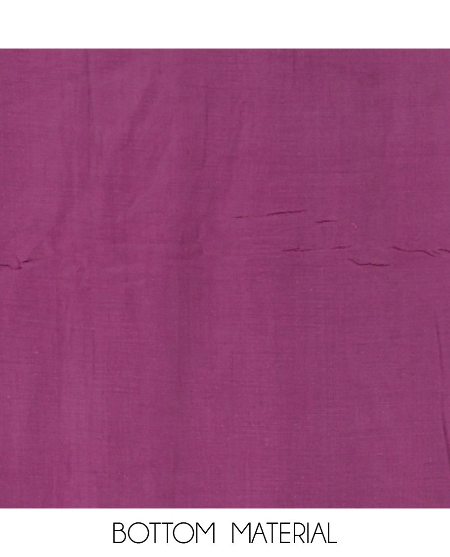 Purple Vichitra Silk Material Churidar Set, Subtly Made Plain Top, a Plain Santoon Bottom, and Paired with a Vichitra Silk Bandhani Dot Enclosed Checked Dupatta