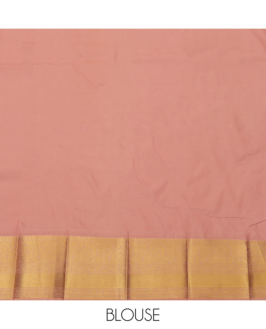 Maroon Budget Silk Saree, Detailed with Zari Buttas and Stripes, a Contrast Traditional Zari Border, Grand Pallu, and a Contrast Blouse
