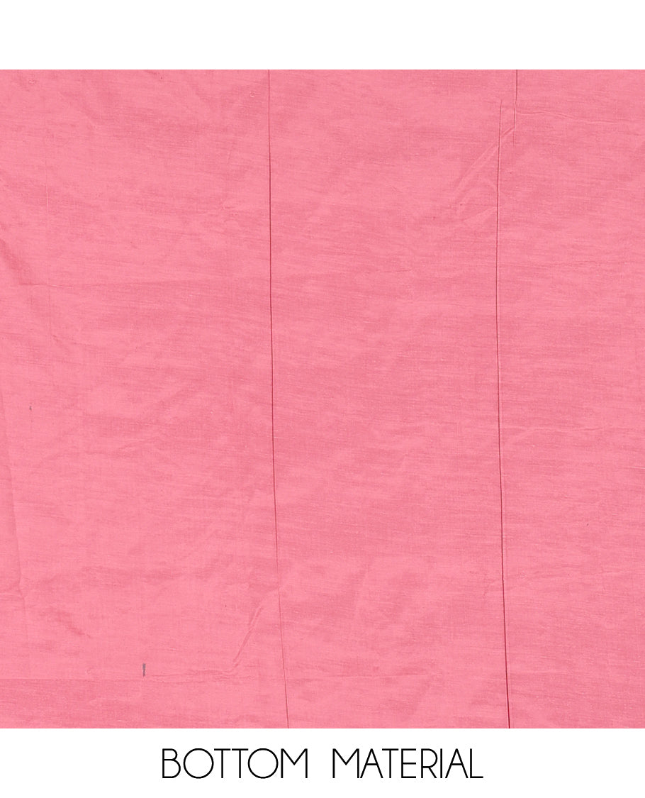 Pink Crunchy Chiffon Material Churidar Features Thread Embroidered-Stone Work Top, Plain Bottom, Embroidered Dupatta