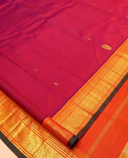 Pink Zari Butta Kanchipuram Silk Saree