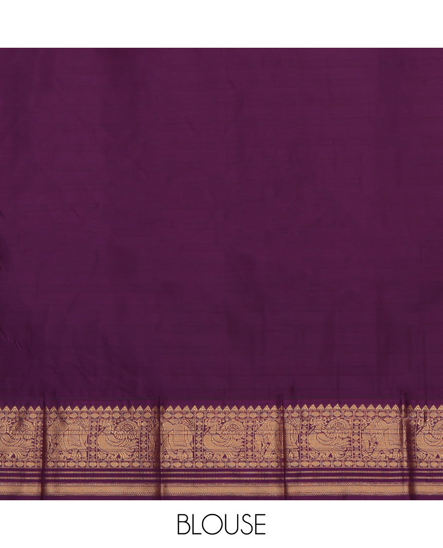 Sky Blue Budget Silk Saree, Bedecked with Zari Buttas, a Contrast Traditional Zari Border, Grand Pallu, and a Contrast Blouse