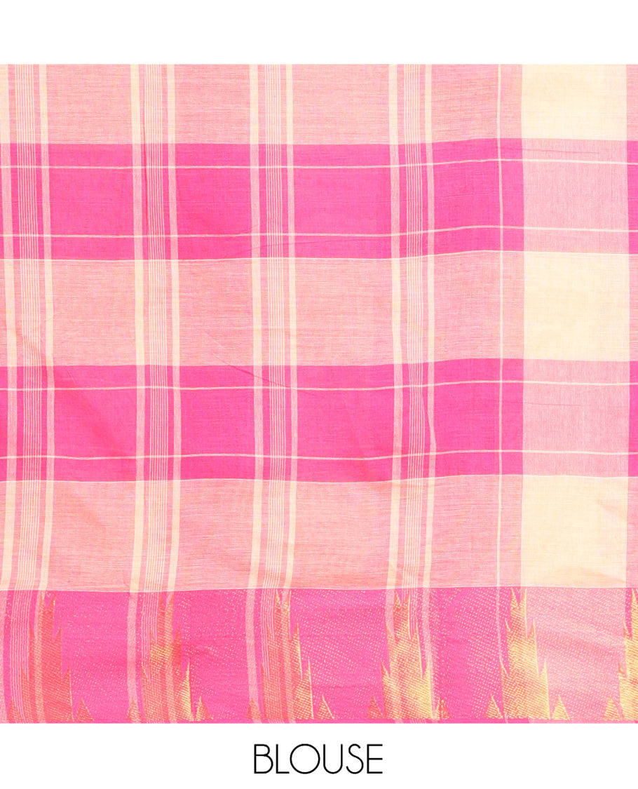 Chikku-Rani Pink Chettinad Cotton Half-Saree