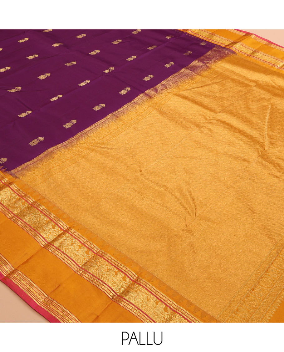 Purple Kanchipuram Silk Saree
