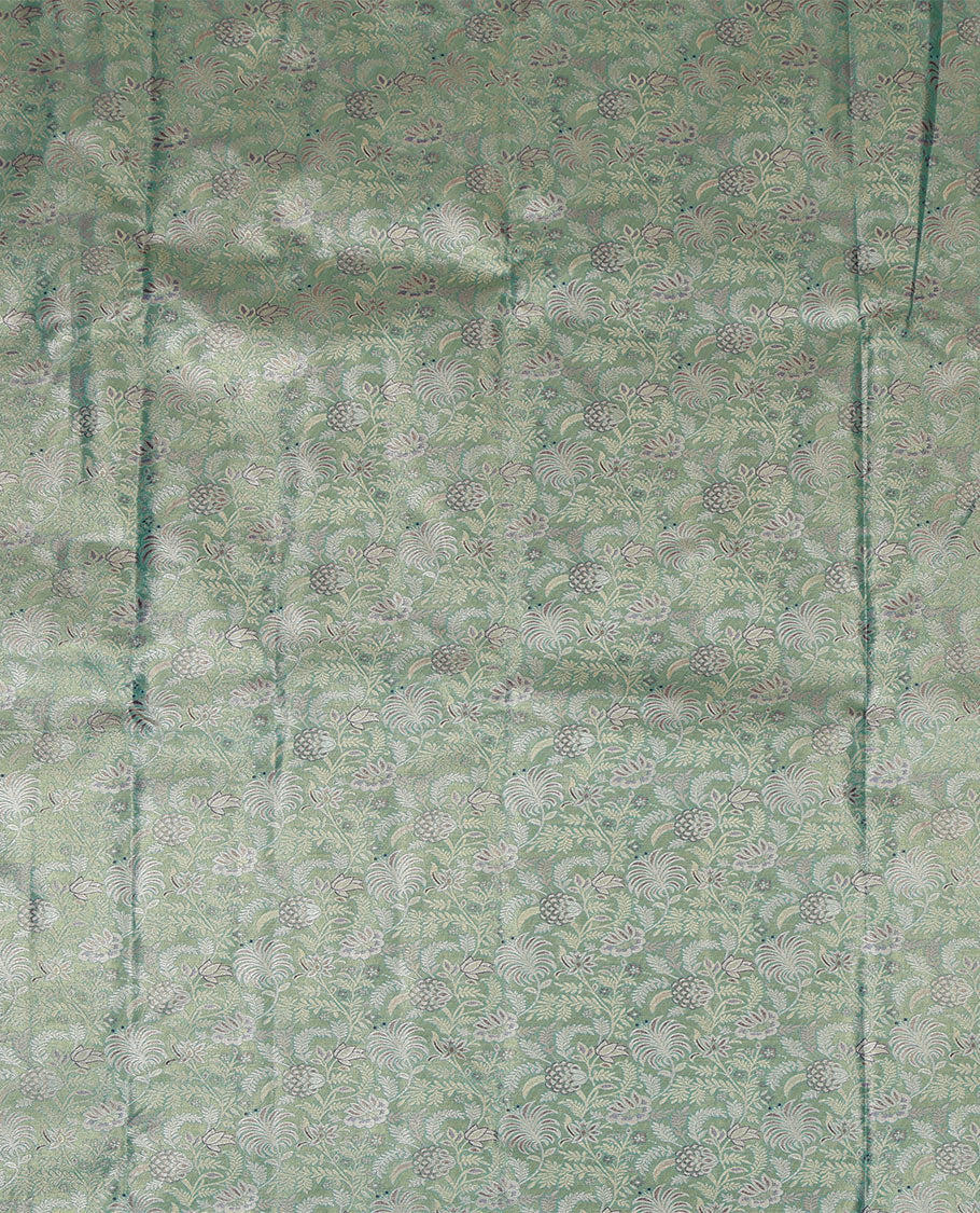 Blue Art Silk Pavadai Material Set