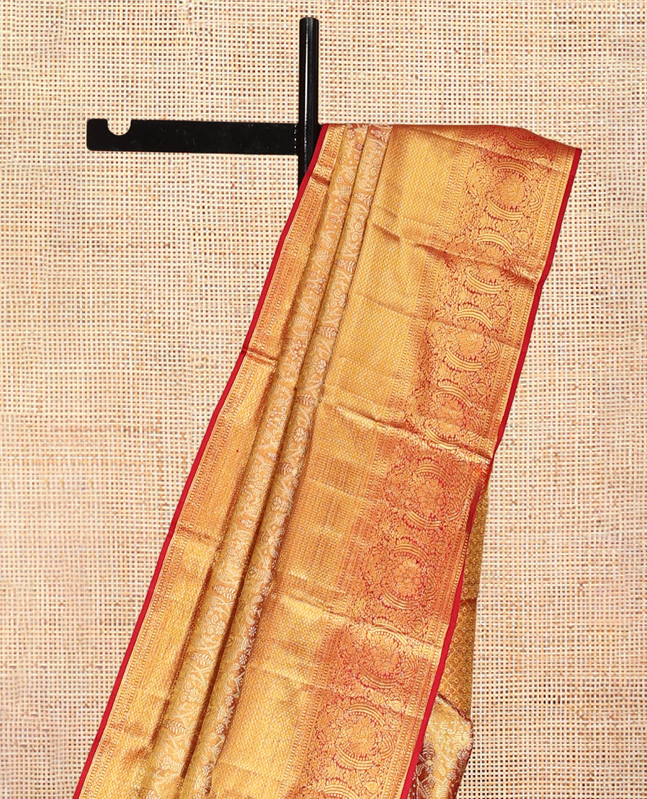 Orange Kanchipuram Tissue Silk Saree