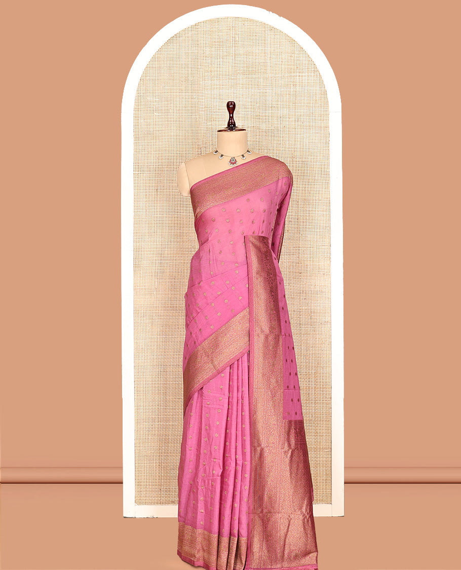 Pink Fancy Crepe Saree