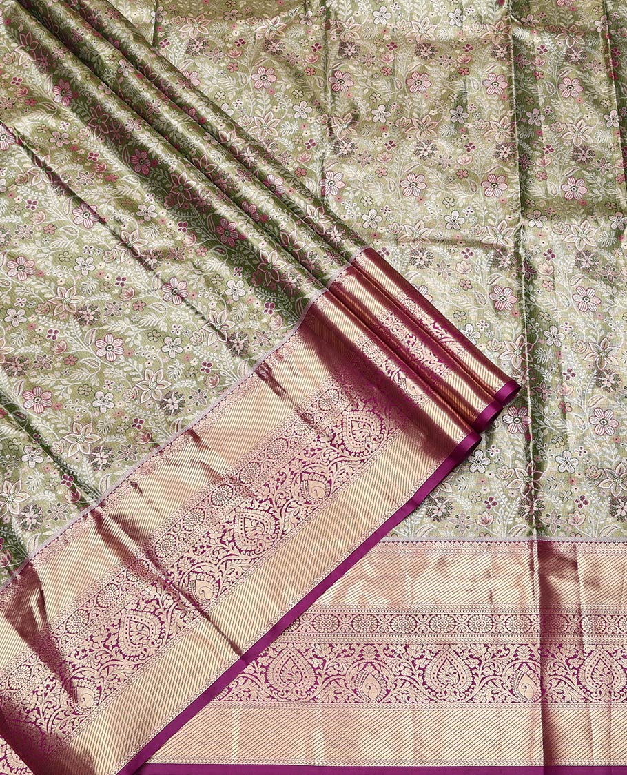 Green Art Silk Half-Saree