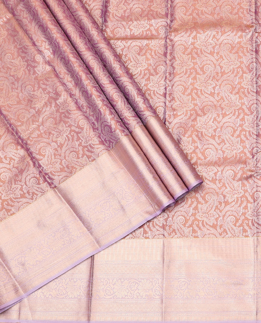 Brown Art Silk Half-Saree, Highlighted by Jacquard Design, Contrast Traditional Zari Border, and Paired with a Matching Blouse