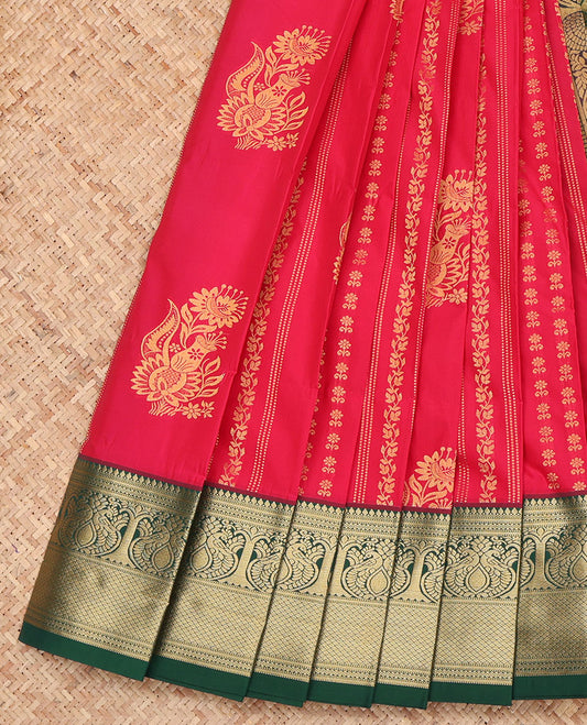 Red Zari Butta Budget Silk Saree