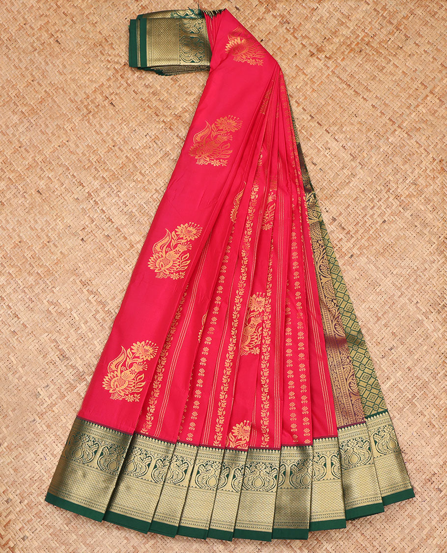Red Zari Butta Budget Silk Saree