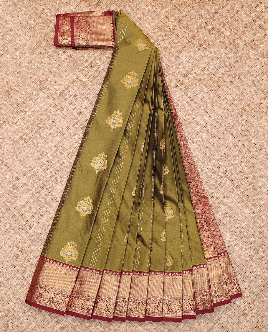 Green Floral Budget Silk Saree