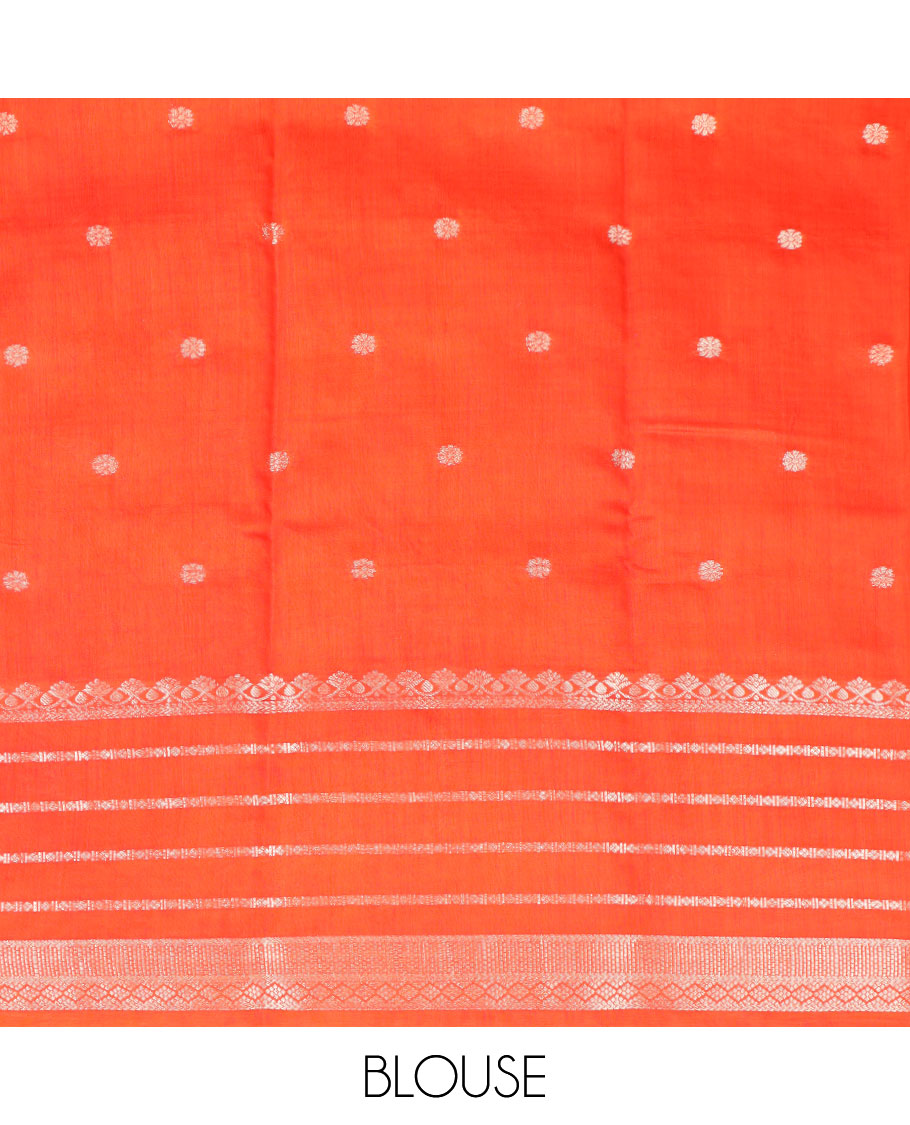 Black floral buttas assam silk saree, contrast traditional zari border, and pallu of stripes and zari buttas