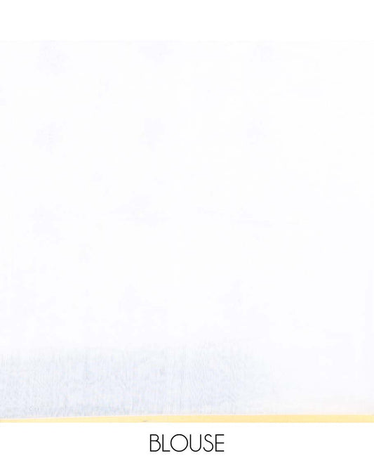 White and green  motifs printed linen cotton saree, contrast temple geometric patterns printed border, and pallu of human doll and geometric print