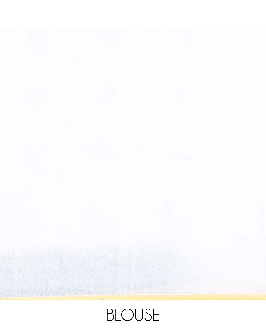 White and green  motifs printed linen cotton saree, contrast temple geometric patterns printed border, and pallu of human doll and geometric print