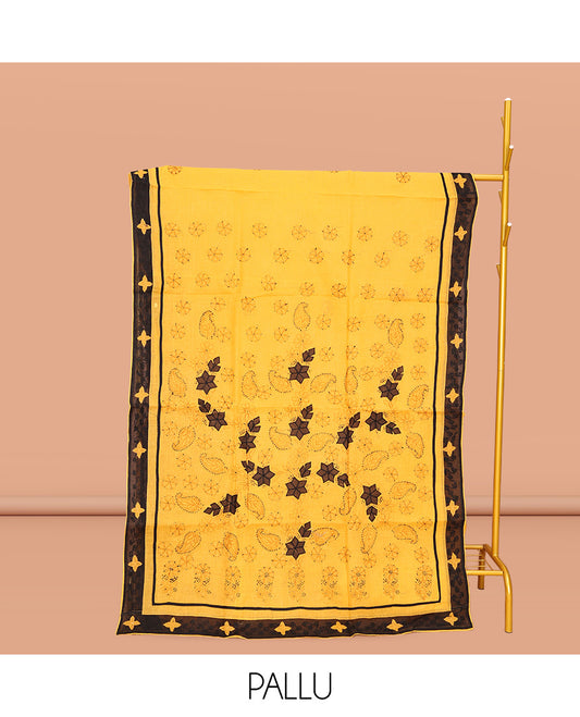 Yellow Lucknowi Chikankari Saree