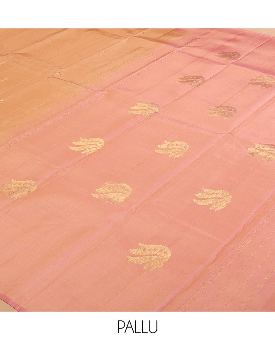 Pale Orange Kanchipuram Silk Saree