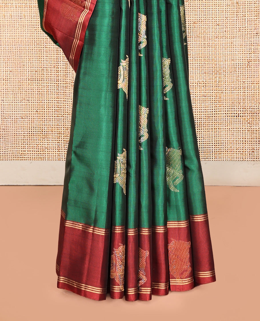 Green Mayuri Lite Silk Mix Saree