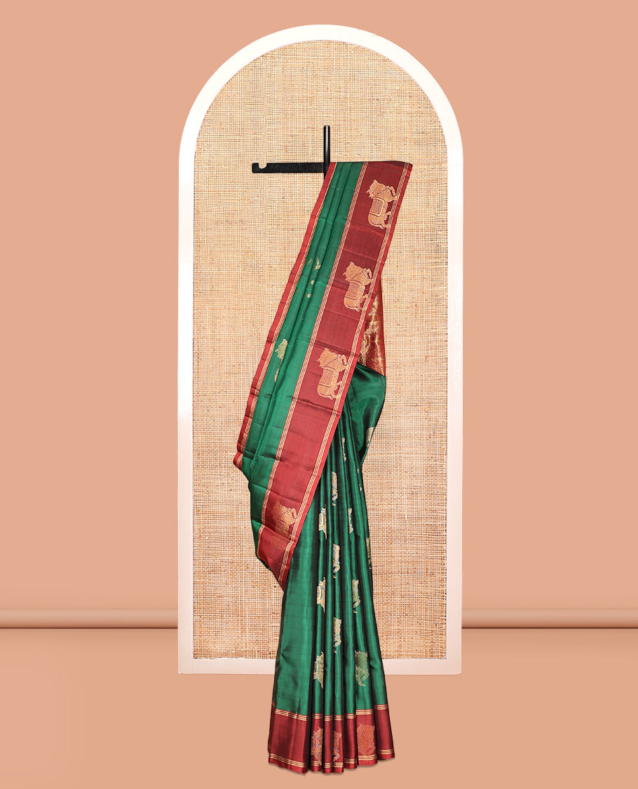 Green Mayuri Lite Silk Mix Saree
