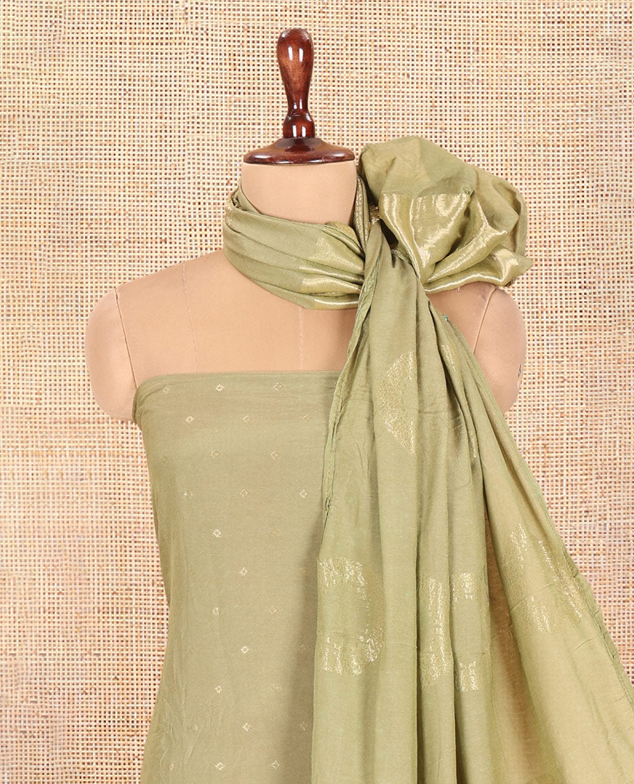 Green Mul Chanderi Tissue Material Chudidar Set