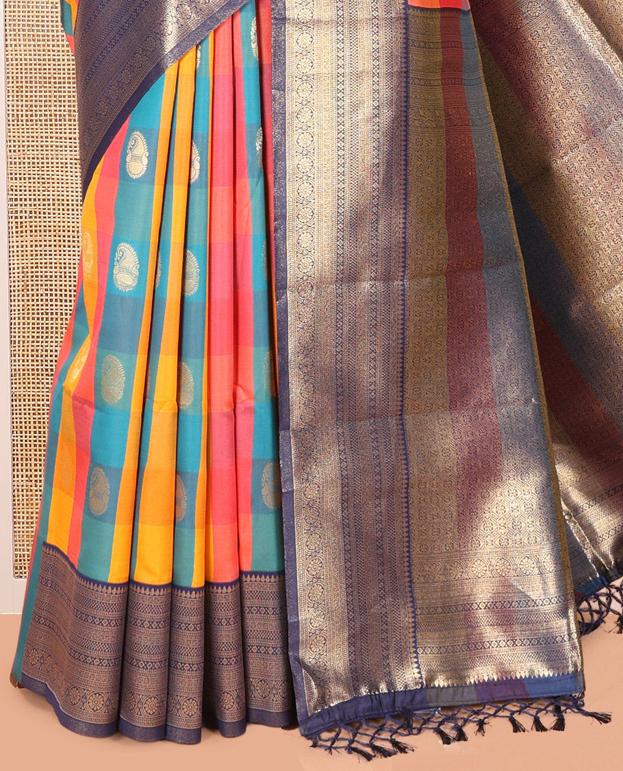 Navy Blue Semi Soft Silk