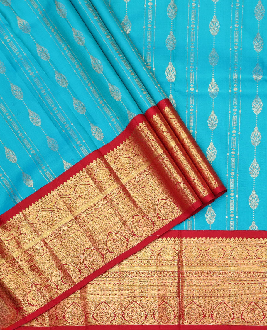 Blue Pure Silk Half-Saree