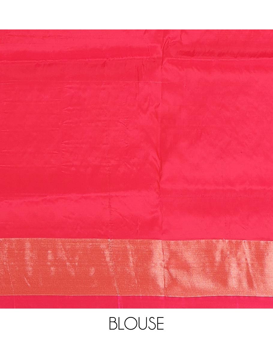 Grey zari buttas Uppada saree, contrast bavanji border, and intricately designed pallu