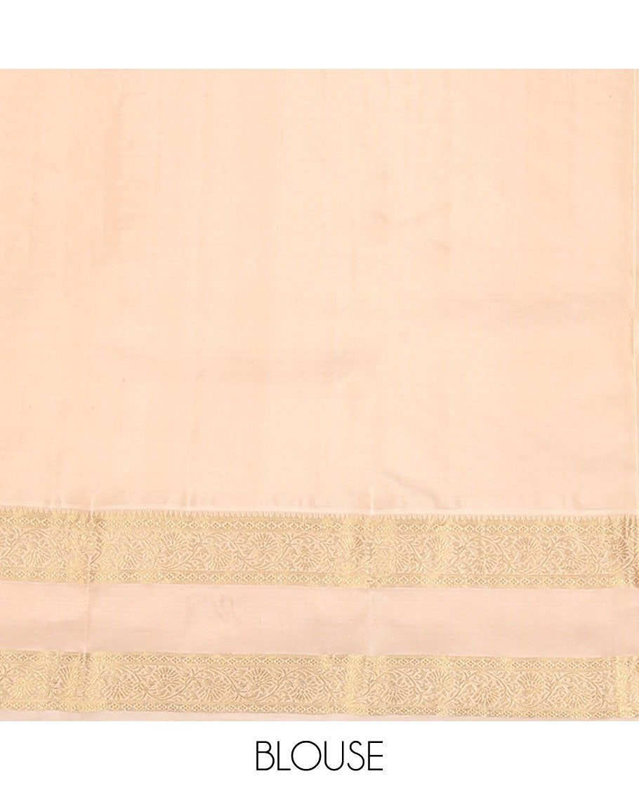 Blue zari buttas silk saree, contrast jaal pallu & rettai pettu border of rekku, diamond & kodi visiry designs