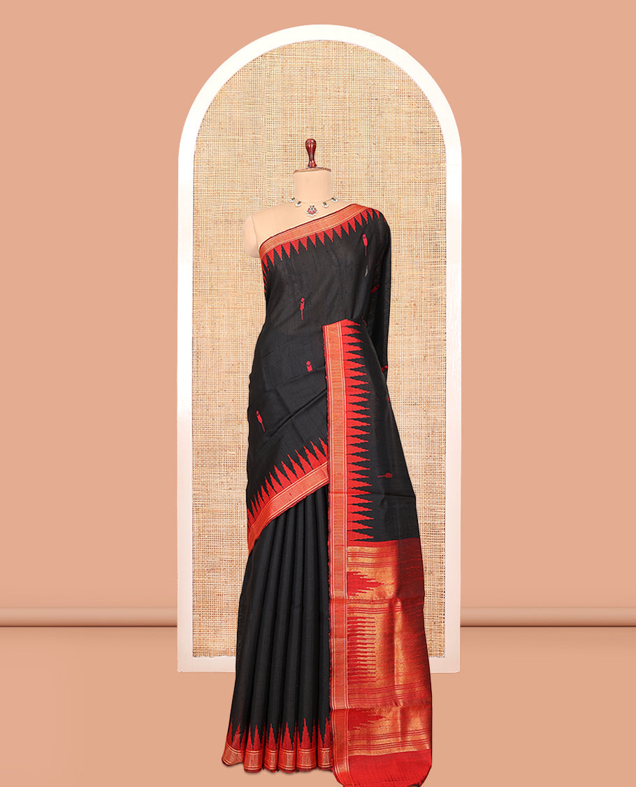 Black Dupion Saree