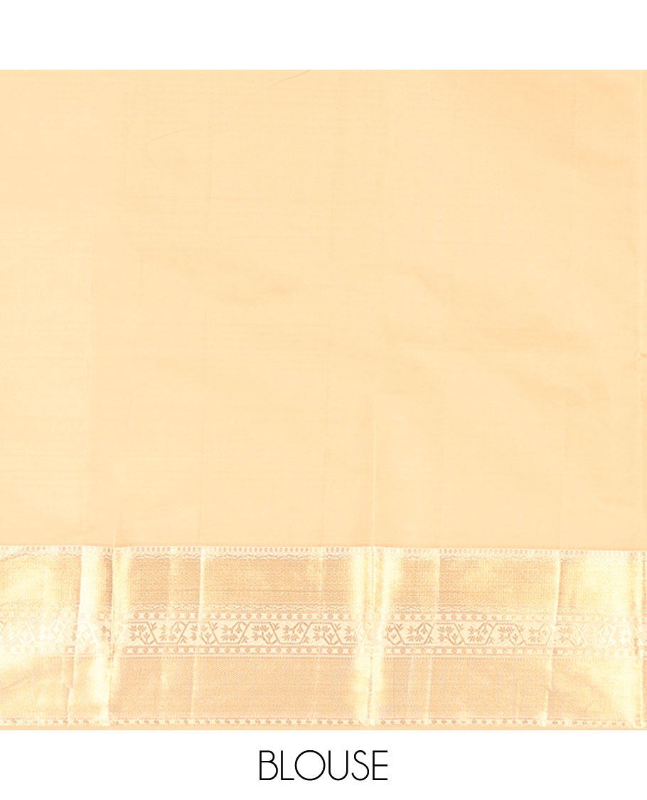 Green zari designs silk saree, contrast paithani-style woven zari border & drop motifs woven pallu