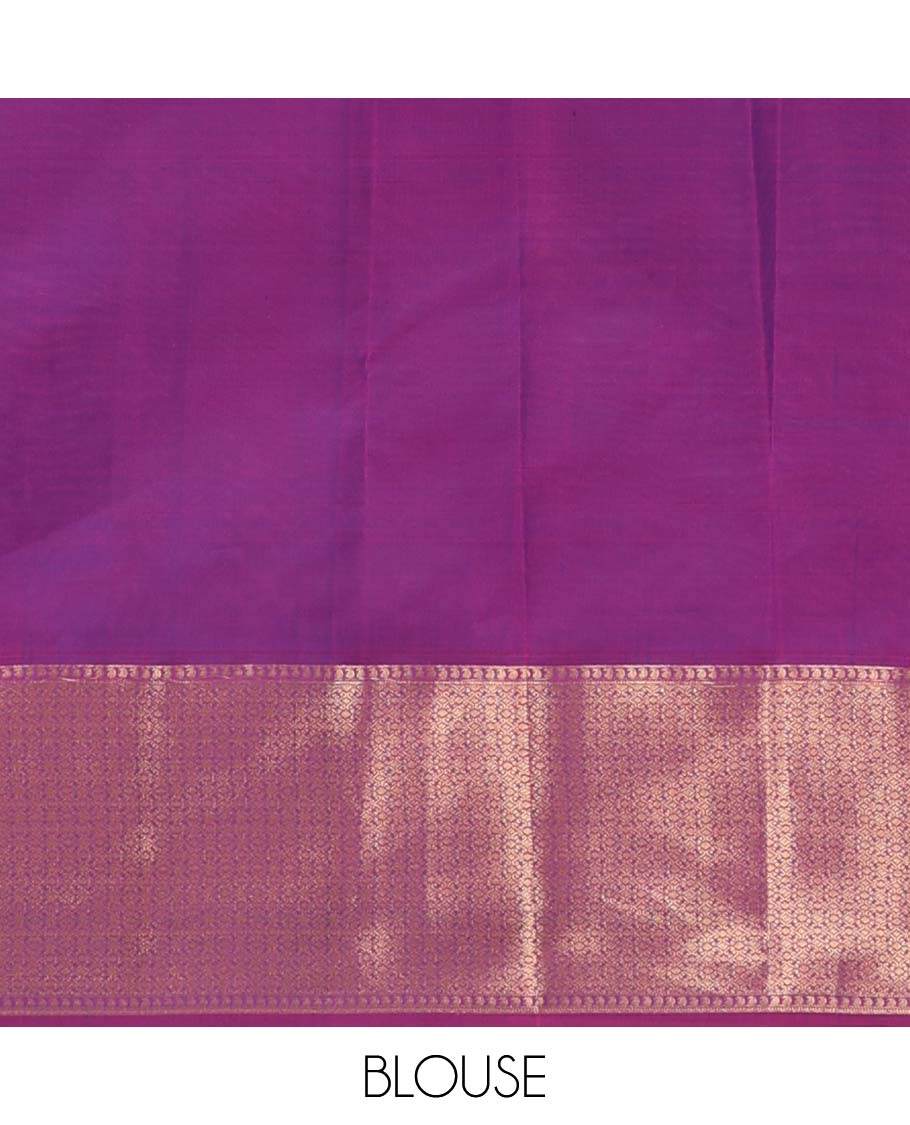 Blue zari buttas Vasundhara silk mix saree, contrast traditional design border, and jaal pallu