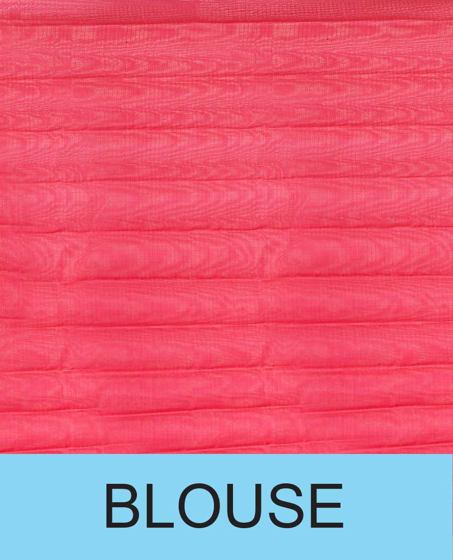 Peach gadwal cotton saree with paisley buttas, ganga jamuna border of chevron & rudraksha, intricately designed pallu