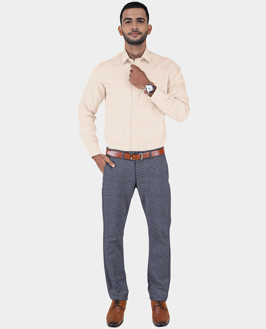 Arvind men's combo material set features 2 checked design cotton pure shirts & 2 contrast polyester viscose pants