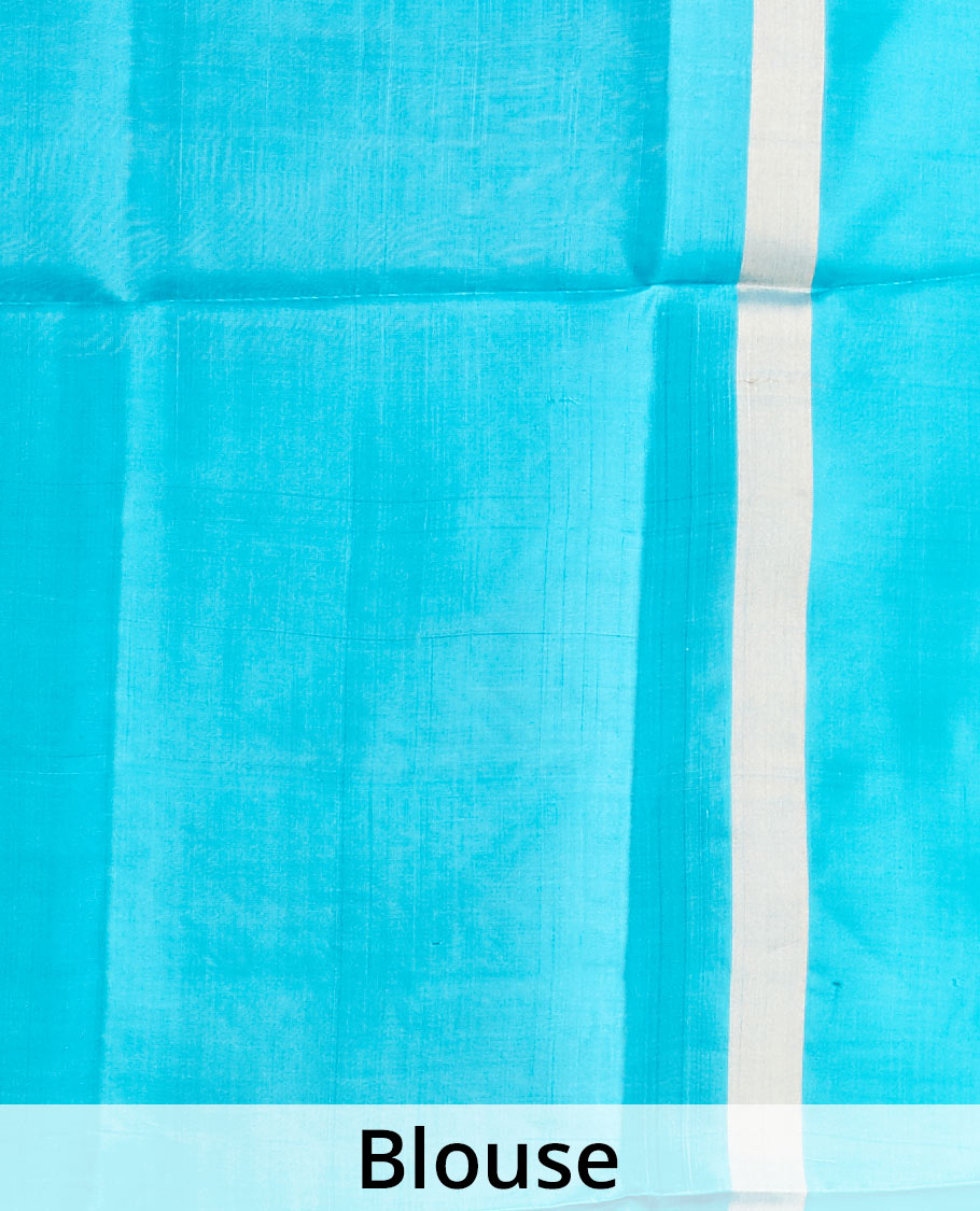 Red soft silk saree with tiny zari buttas on its body, contrast double-side zari border & intricate pallu 