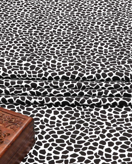 White & black cotton animal printed multi-use material 
