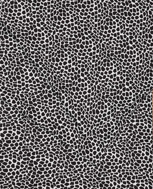 White & black cotton animal printed multi-use material 