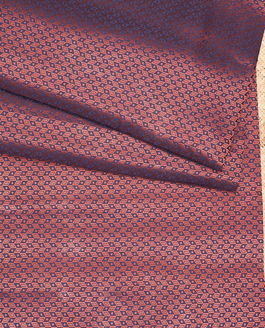 Berry blue semi-raw-silk zari jacquard multi-use material, perfect for ethnic blouse,skirt,kurti,crop top,sherwani, etc 