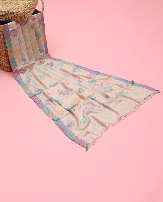 Buttercream uniquely designed orlon dupatta 