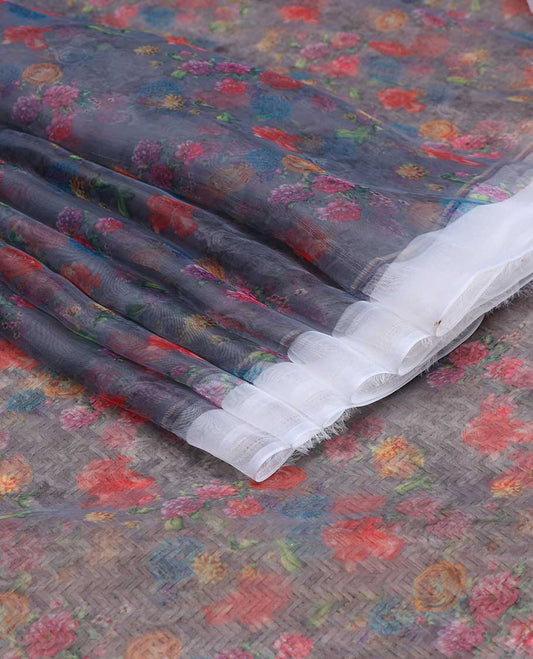 Multi-color floral designs digital printed  organza multi-use material
