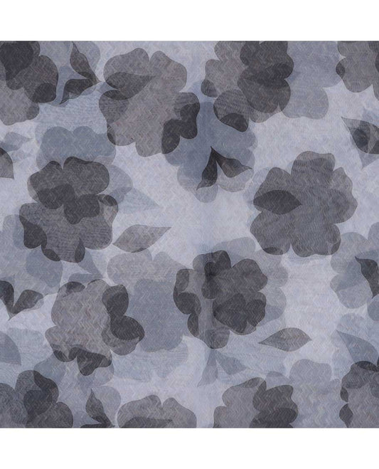Blue five-petal flower designs digital printed  organza multi-use material 