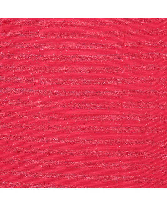 Pink embroidered & sequin stripe design georgette multi-use material