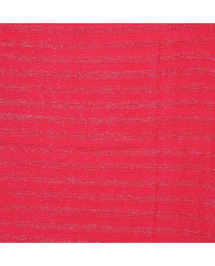 Pink embroidered & sequin stripe design georgette multi-use material