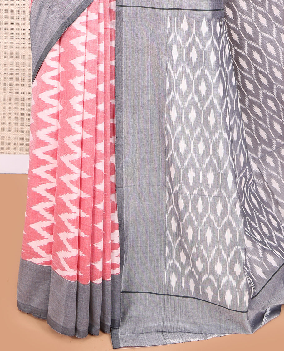 Pink Pochampally Ikat Cotton Saree